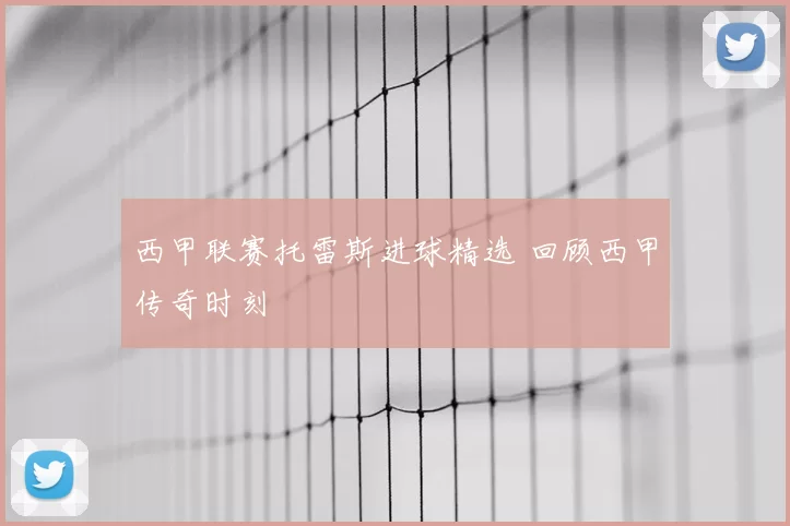 西甲联赛托雷斯进球精选 回顾西甲传奇时刻